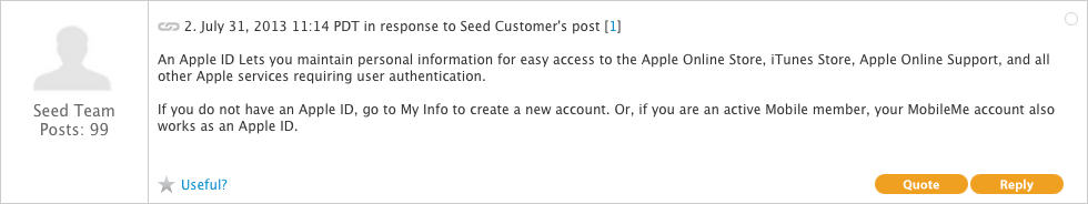 A post not marked as useful yet